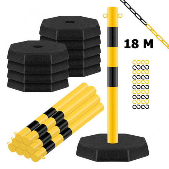 ROBUSTO - Kettenpfosten-Set STAHL 18 m