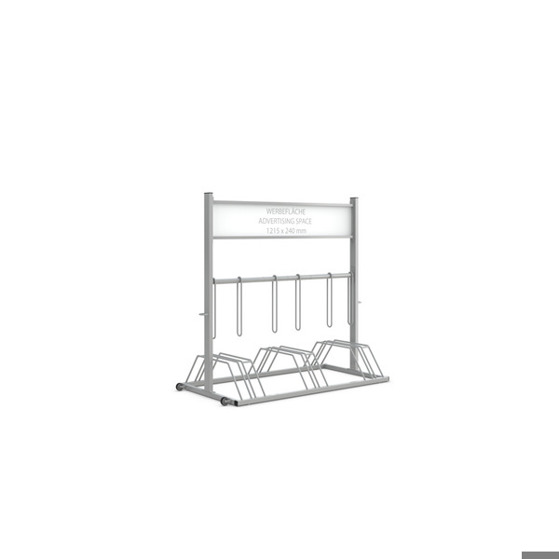 WSM - Werbe-Fahrradständer Security Station mit Laufrollen