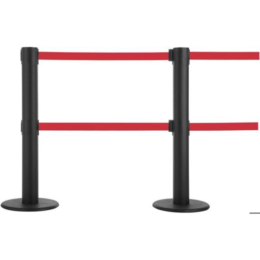 Guidesystems - Absperrpfosten GLA 89 Doppelgurt rot