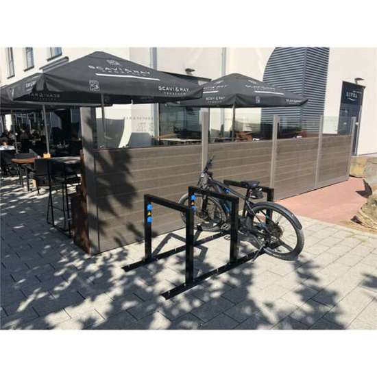 Schake - E-Bike Anlehnbügel 3er Reihenanlage feuerverzinkt schwarz beschichtet