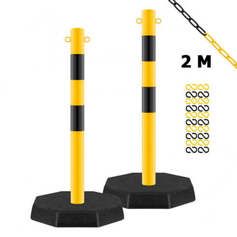 ROBUSTO - Kettenpfosten-Set STAHL gelb/schwarz