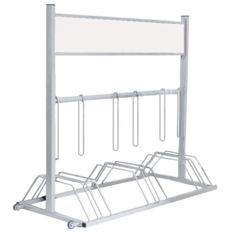 WSM - Werbe-Fahrradständer Security Station RAL 9006 Weißaluminium