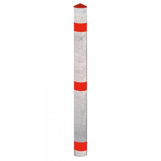 Mannus - Aluminium-Absperrpfosten Spitzkopf mit roten Reflexstreifen herausnehmbar