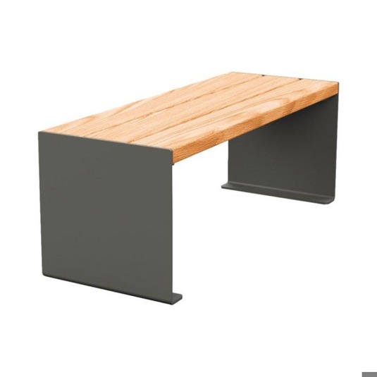 SPL - Kube Sitzbank ohne Rückenlehne RAL 6005 moosgrün Helle Eiche 1200 mm