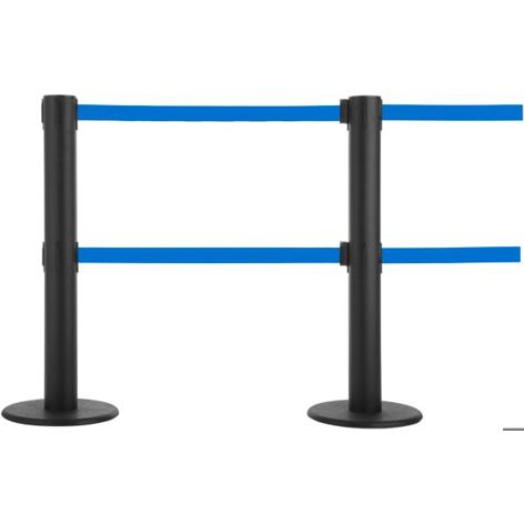 Guidesystems - Absperrpfosten GLA 89 Doppelgurt blau