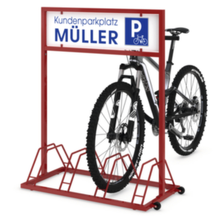 WSM - Fahrradständer mit Werbefläche 4 Einstellplätze