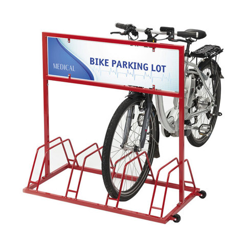 WSM - Plazar Fahrradständer 4 Einstellplätze rot ähnl. RAL 3000